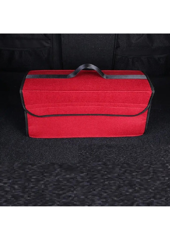 Автомобільний компактний місткий органайзер у багажник штучна повсть 50х25х15 см (475088-Prob) Червоний Unbranded (261487060)