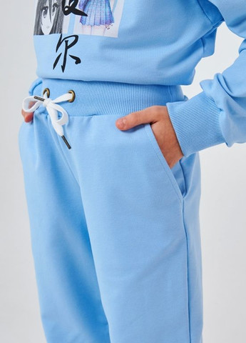 Голубой детский костюм (свитшот+брюки) | 95% хлопок | демисезон | 122, 128, 134, 140 | удобный и стильный голубой Smil