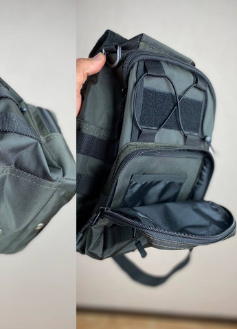 Тактична сумка нагрудна зелена барсетка слінг TACTIC XL хакі No Brand (258459133)