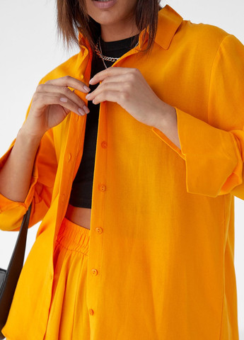 Жіночий костюм зі штанами та сорочкою - помаранчевий Barley (262809945)