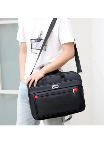 Конференц-сумка портфель з ручками плечовим ременем для документів ноутбука нейлон 40х30х12 см (474939-Prob) Чорна Unbranded (260449652)