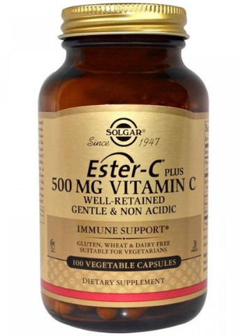 Ester-C Plus Vitamin C 500 mg 100 Veg Caps Solgar (256725123)