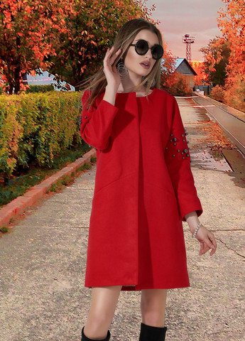 Красное Жіночий верхній одяг Кашемірове пальто з перлами (УТ000052101) Lemanta