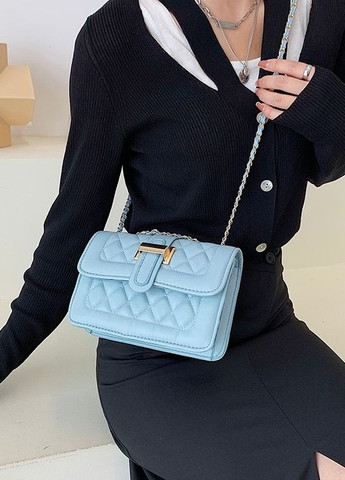 Женская классическая сумка кросс-боди на цепочке голубая No Brand (273030612)