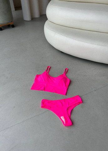 Рожевий демісезонний жіночий базовий комплект нижньої білизни No Brand