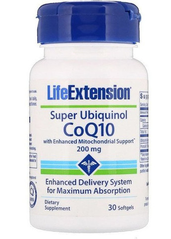 Super Ubiquinol CoQ10 200 mg 30 Softgels Life Extension (258498904)