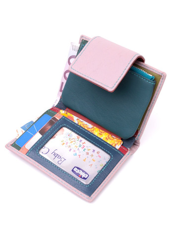 Цікаве портмоне з монетницею для жінок із натуральної шкіри 19452 Бежевий st leather (278001048)