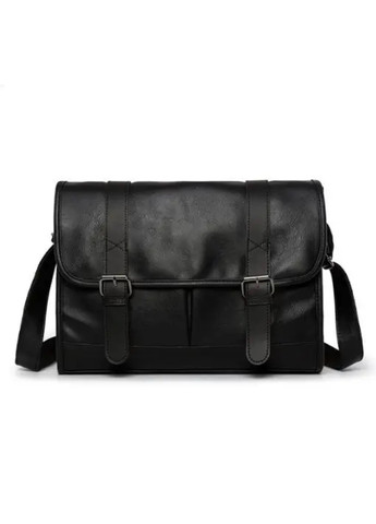 Мужская стильная практичная компактная повседневная сумка через плечо из экокожи 34х25х7 см (475517-Prob) Черная Unbranded (268369388)