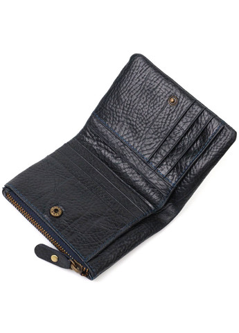 Маленький та місткий гаманець з натуральної шкіри 22021 Синій Tony Bellucci (262158777)