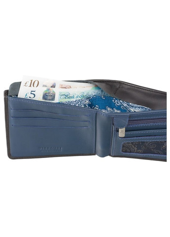 Мужское кожаное портмоне vsl33 bk/st bl с защитой RFID Visconti (262891744)