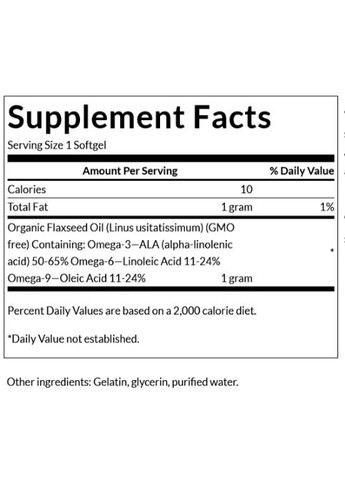 Flaxseed Oil 1000 mg 100 Caps Swanson (263945090)