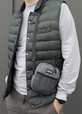 Маленька сумка месенджер (через плече) MBR5 сіра Famk (258402635)