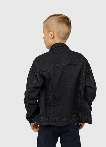 Черная демисезонная джинсовая куртка для мальчика цвет черный цб-00224968 Altun