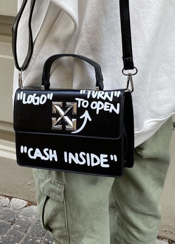 Жіноча сумка крос-боді CASH INSIDE чорна Off White (271837044)