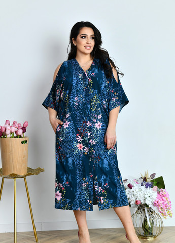 Синя сукня жіноча літня DIMODA з квітковим принтом