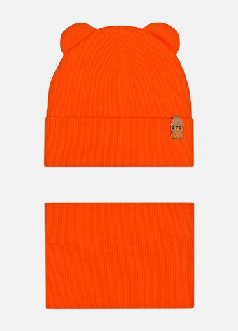 Комплект шапка-шарф для хлопчиків колір помаранчевий ЦБ-00225317 Yuki (260510242)