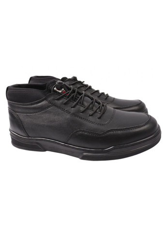 Чорні черевики чоловічі з натуральної шкіри, на низькому ходу, чорні, україна Konors 508-21ZHC