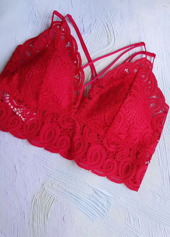 Топ кружевной красный Crochet Strappy Lace Bralette Victoria's Secret (260601851)