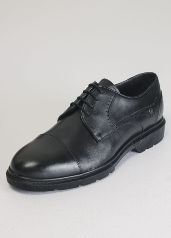 Классические черные мужские турецкие туфли Bravelli на шнурках