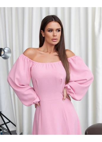 Рожева повсякденний сукня 14382 рожевий ISSA PLUS