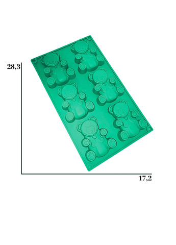 Форма силиконовая на планшете для выпечки мишек "Барни" 28.3 x 17.2 см Profsil (259634782)