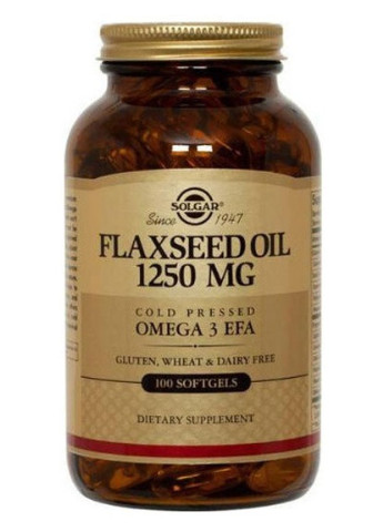 Flaxseed Oil 1250 mg 100 Softgels Solgar (256722748)