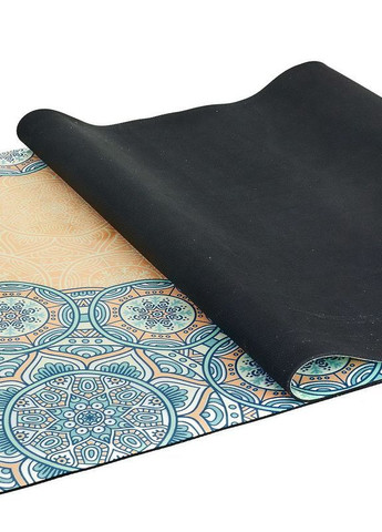 Килимок для йоги omboy - М'ятно-бежевий - Квіти Індії No Brand (263360899)