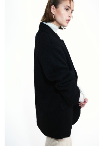 Черный женский женский оверсайз пиджак из шерстяной смеси н&м (56505) xs черный H&M - демисезонный