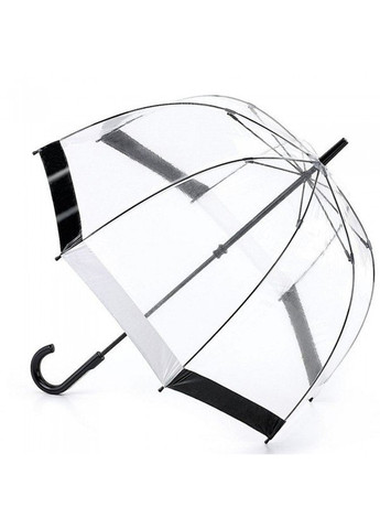 Механічна жіноча прозора парасолька-тростина BIRDCAGE-1 L041 - BLACK WHITE Fulton (262449499)