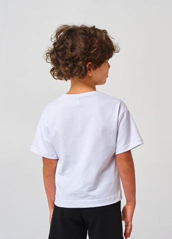 Белая детская футболка | 95% хлопок | демисезон | 92, 98, 104, 110, 116 | рисунок белый Smil