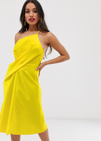 Жовтий сукня міді Asos