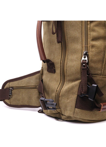 Вместительный рюкзак-трансформер в стиле милитари из плотного текстиля 22158 Оливковый Vintage (267948735)