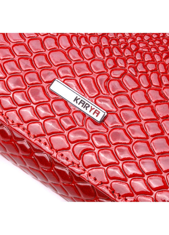 Яскраве жіноче портмоне з лакованої фактурної шкіри 21428 Червоний Karya (258267784)