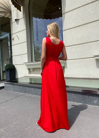 Красное длинное платье No Brand