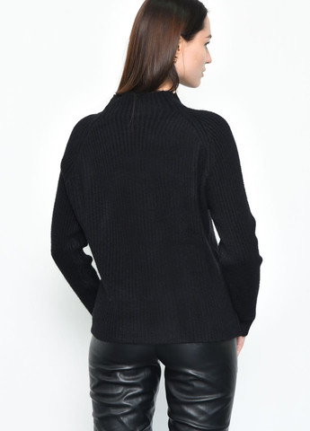 Черный зимний свитер женский акриловый черного цвета пуловер Let's Shop