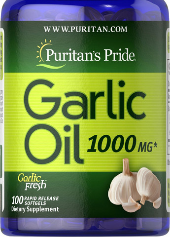 Puritan's Pride Garlic Oil 1000 mg 100 Softgels Puritans Pride (258499309)