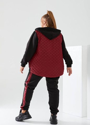 Жіночий теплий спортивний костюм колір бордовий р.48/50 440576 New Trend (263134098)