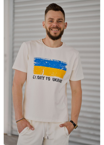 Молочная футболка cotton basic с флагом с коротким рукавом Handy Wear