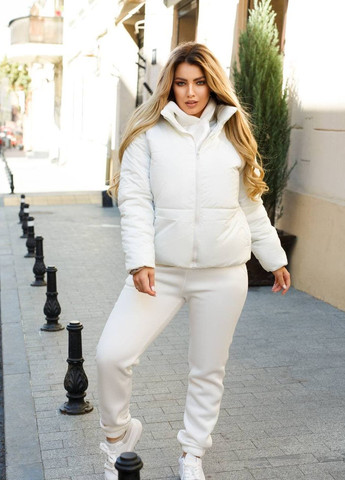 Женский спортивный костюм на флисе с белой курткой р.42/44 439210 New Trend (260596188)