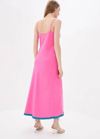 Розовое повседневный платье женское alba розовое Handmade с орнаментом