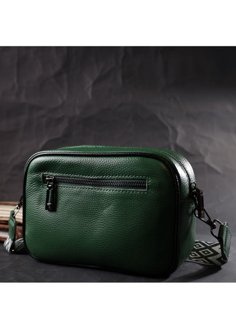 Интересная кожаная сумка с переплетами для стильных женщин 22410 Зеленая Vintage (276461670)