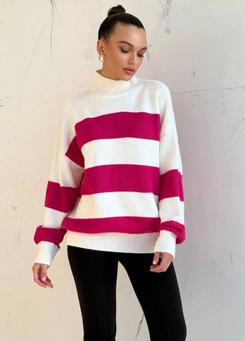 Малиновый женский свитер вязка No Brand