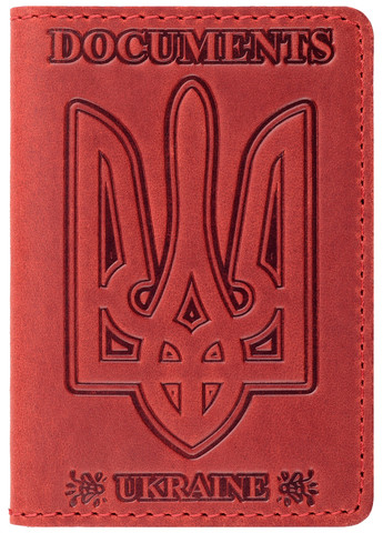 Шкіряна обкладинка на id паспорт, для документів (права, техпаспорт) Villini 017 Червоний Martec (259164682)