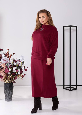 Женский костюм из ангоры с юбкой цвет бордовый р.48/50 448419 New Trend (274539705)