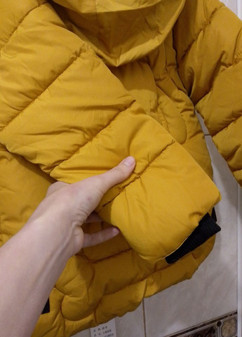 Желтая зимняя куртка детская для девочки No Brand