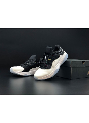 Черно-белые демисезонные мужские кроссовки черные с белым "no name" Nike Air Jordan 11 cmft