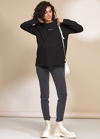 Облегающие удобные джинсы для беременных черно-серые Skinny fit Юла мама - (276248951)