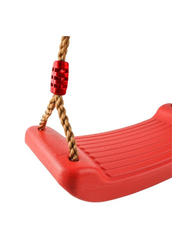Дитяча підвісна пластикова гойдалка на мотузці для будинку вулиці саду тераси 43х16,5х175 см (474760-Prob) Червона Unbranded (259644297)