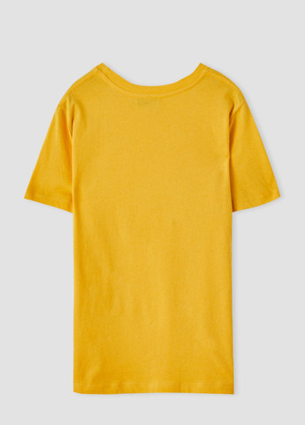 Футболка,гірчичний з принтом, Pull & Bear - (259468528)