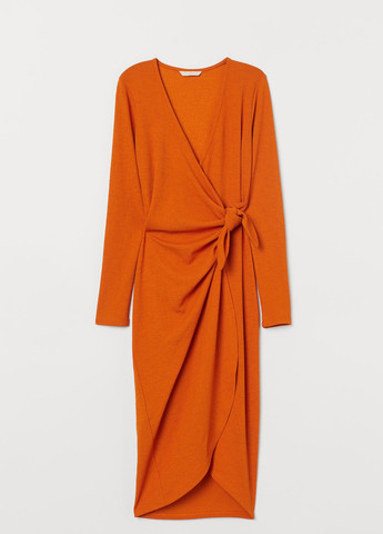 Помаранчева кежуал плаття, сукня H&M однотонна